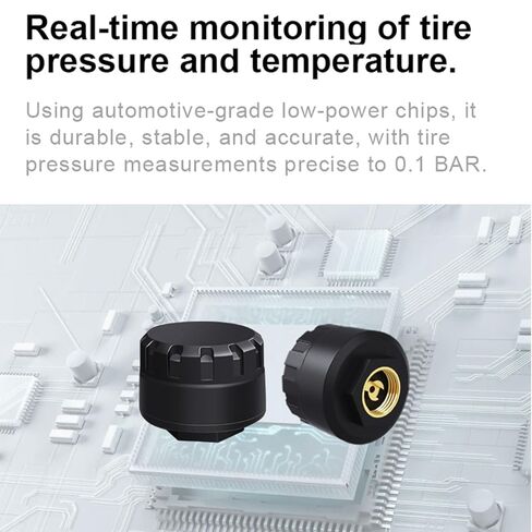 Wireless Motorcycle TPMS - Ultra Easy Installation Bluetooth Tire Pressure Monitoring System | Real-Time Pressure & Temperature Alerts | Compatible with iOS & Android in Kuwait
