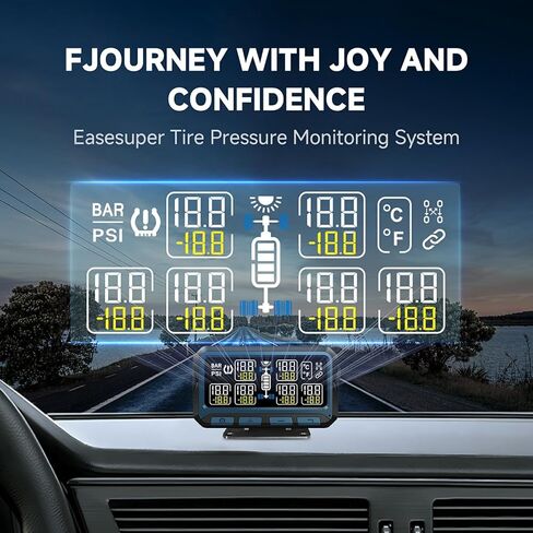 نظام مراقبة ضغط الإطارات RV مع 6 أجهزة استشعار، شاشة LCD كبيرة في الوقت الحقيقي، الضغط ودرجة الحرارة، 7 أوضاع تنبيه ووضع النوم التلقائي in Kuwait