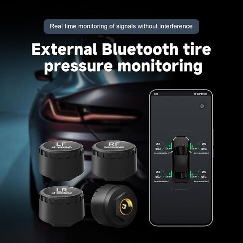 نظام مراقبة ضغط الإطارات RV، TPMS لاسلكي مع اتصال بلوتوث، أجهزة استشعار ضغط الإطارات في الوقت الحقيقي، سهلة التركيب، متوافقة مع iOS وAndroid in Kuwait