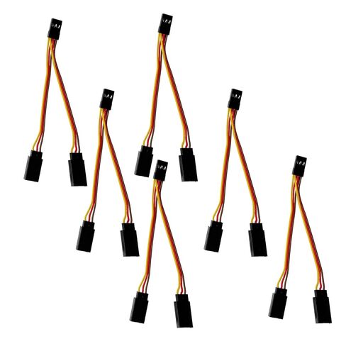 6 Pcs JR Servo Y Splitter Cable,1 Female to 2 Male Extension Harness Lead Wire for RC Cars, Boats, Drones, Airplane Models（11CM 22-AWG） in Kuwait
