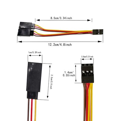 6 Pcs JR Servo Y Splitter Cable,1 Female to 2 Male Extension Harness Lead Wire for RC Cars, Boats, Drones, Airplane Models（11CM 22-AWG） in Kuwait