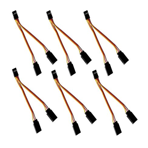6 Pcs JR Servo Y Splitter Cable,1 Female to 2 Male Extension Harness Lead Wire for RC Cars, Boats, Drones, Airplane Models（11CM 22-AWG） in Kuwait