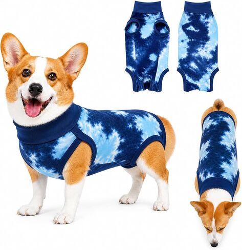 Breathable Dog Recovery Suit for Male/Female, Tie Dye Purple Dog Onesie for Abdominal Wounds, Cone E-Collar Alternative After Surgery to Anti-Licking, Professional Surgery Suit for Dogs Large in Saudi Arabia