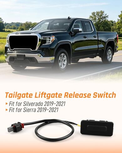 Tailgate Liftgate Release Switch Trunk Lid Switch Fit for Chevrolet Silverado Fit for GMC Sierra 2019 2020 2021 Replace 84413809 84758465 85521472 85734717 Rear Hatch Button Trunk Latch in Kuwait