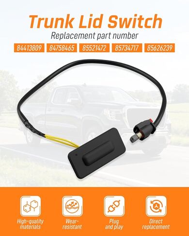 Tailgate Liftgate Release Switch Trunk Lid Switch Fit for Chevrolet Silverado Fit for GMC Sierra 2019 2020 2021 Replace 84413809 84758465 85521472 85734717 Rear Hatch Button Trunk Latch in Kuwait
