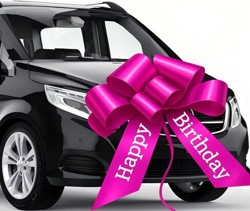 Big Happy Birthday Car Bow, 30 Inch Giant Bow for Car, Large Giant Car Bow for Present, Large Gift Wrapping Bow for Birthday, Surprise Party, Christmas, Wedding Reception, Festival in Kuwait
