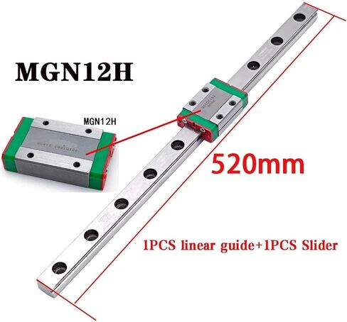 MGN12H1R520 MGN12 دليل خطي 520 مللي متر + MGN12H شريط التمرير الحركة الخطية طول مخصص متاح 1 قطعة in Kuwait