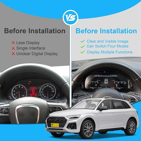 مجموعة لسيارة Audi Q5 2009-2018، عداد سرعة رقمي 12.3 بوصة مع شاشة HD 1920x720، استبدال لوحة أجهزة القياس بعد العلامة مع أنماط واجهة المستخدم المتعددة in Kuwait
