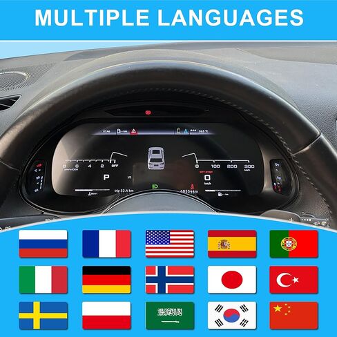 مجموعة لسيارة Audi Q5 2009-2018، عداد سرعة رقمي 12.3 بوصة مع شاشة HD 1920x720، استبدال لوحة أجهزة القياس بعد العلامة مع أنماط واجهة المستخدم المتعددة in Kuwait