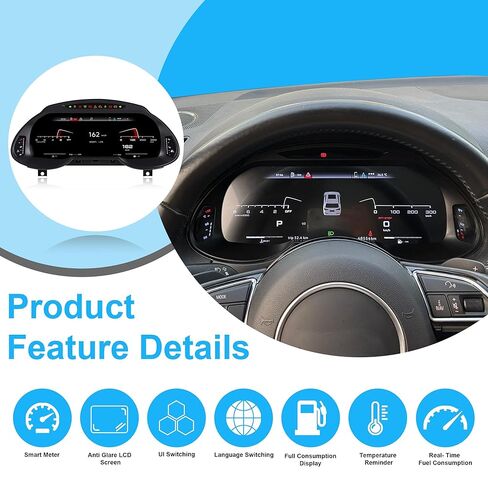 مجموعة لسيارة Audi Q5 2009-2018، عداد سرعة رقمي 12.3 بوصة مع شاشة HD 1920x720، استبدال لوحة أجهزة القياس بعد العلامة مع أنماط واجهة المستخدم المتعددة in Kuwait