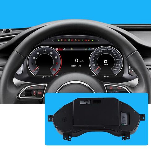 مجموعة لسيارة Audi A6 A7 2013-2018، عداد سرعة رقمي 12.3 بوصة مع شاشة HD 1920x720، استبدال لوحة أجهزة القياس بعد العلامة مع أنماط واجهة المستخدم المتعددة in Kuwait