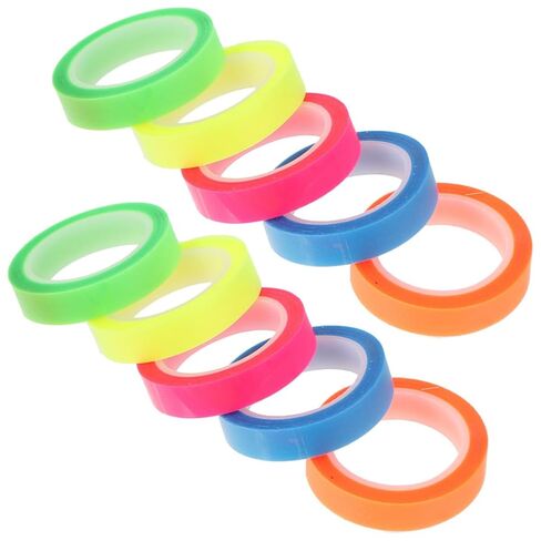 CALLARON 20 Rolls Waterproof Highlighter Tape Sticky Tabs 0.6cm X 5m Fluorescent Marking Tape for Books Notebooks Office School Use in Kuwait