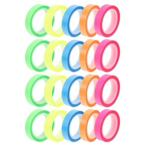 PRETYZOOM Waterproof Fluorescent Highlighter Tape for Books 20 Rolls 0.6cm X 5m Colored Page Tabs for Reading and Annotation in Office School Supplies in Kuwait