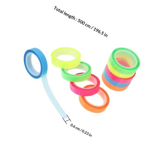COHEALI Waterproof Highlighter Tape 0.6cm X 5m, 20 Rolls Adhesive Note Tabs for Reading, Book Annotation, and Office Use in Kuwait