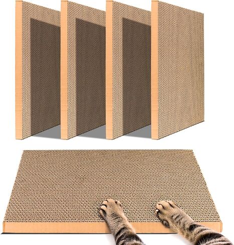 Cat Scratch Pad 5 in 1, Cardboard Cat Scratcher, Cat Scratcher Cardboard, Scratching Pads for Indoor Cats, Cat Scratching Post Reversible Cat Scratching Board (5 Pack) in Saudi Arabia