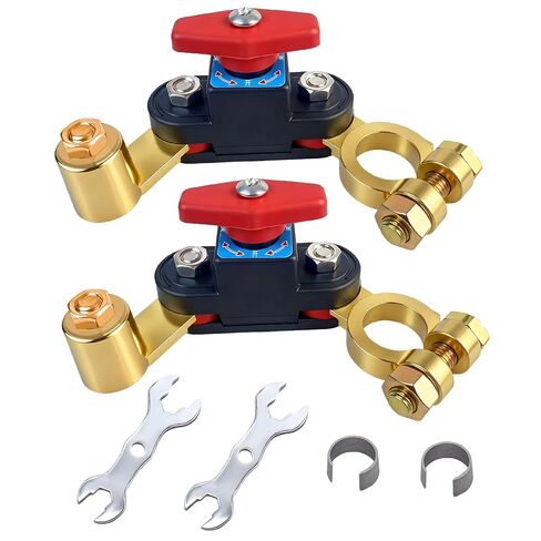 2Pcs Car Battery Power Cut-Off Switch Breaker, Pure Copper Stable Transmission Adjustable High Conductivity 12v-24v Disconnect Switch Smart Car Switch for Truck Boat Rv Car Supplies in Kuwait