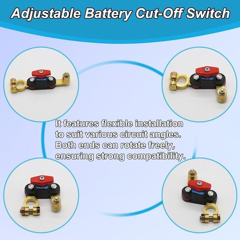2Pcs Car Battery Power Cut-Off Switch Breaker, Pure Copper Stable Transmission Adjustable High Conductivity 12v-24v Disconnect Switch Smart Car Switch for Truck Boat Rv Car Supplies in Kuwait