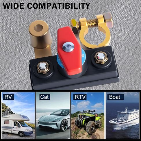 2Pcs Car Battery Cut-Off Switch,Pure Copper Car Battery Disconnect Switch,12V-24V Battery Shut Off Switch for Car RV Boat Truck ATV,Easy to Install,Secure,High Conductivity in Kuwait