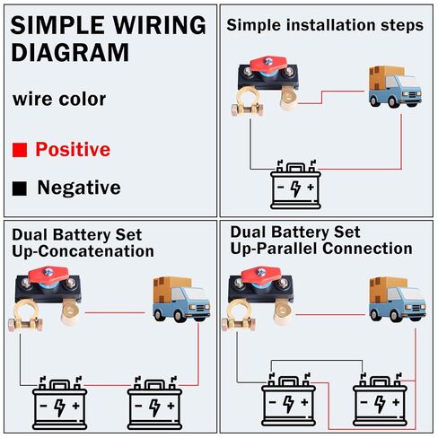 2Pcs Car Battery Cut-Off Switch,Pure Copper Car Battery Disconnect Switch,12V-24V Battery Shut Off Switch for Car RV Boat Truck ATV,Easy to Install,Secure,High Conductivity in Kuwait
