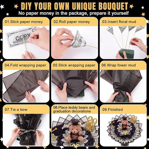 Chunful Graduation Gifts 2026, DIY Money Bouquet for Her Him, Bouquets Filled with Folded Bills Gifts for Middle High School College Class of 2026 Money Gift Ideas for Women Daughter Son in Kuwait