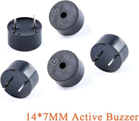 5pcs 1407 Active Buzzer Integrated Piezoelectric Alarm 14*7MM High Decibel DC 3-24V in Kuwait