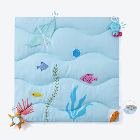 UTEX Premium 9-in-1 Tummy Time Mat, Soft Sensory Mat for Infants, Baby Play Gym Mat with 9 Sensory Toys, Newborn Essentials Gift in Saudi Arabia