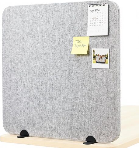 VIVO Gray Freestanding 24 x 24 inch Privacy Panel, Sound Absorbing Cubicle Desk Divider, Acoustic Partition, PP-1-V024G-S in Kuwait