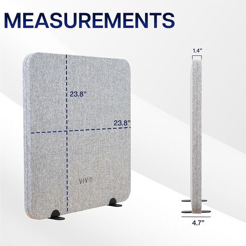 VIVO Gray Freestanding 24 x 24 inch Privacy Panel, Sound Absorbing Cubicle Desk Divider, Acoustic Partition, PP-1-V024G-S in Kuwait