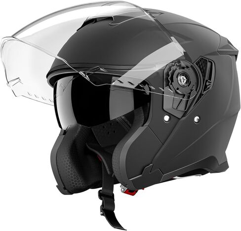 Motorcycle Helmets for Adults, Open Face Motorcycle Helmet with Dual Visor, Casco para Moto DOT Certified, ATV Dirt Bike Snowmobile Motocross Helmet for Men Women, Quick Release Strap, AP-836 in Kuwait