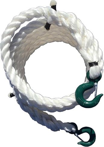 حبل السحب الغربي TR-15 مع خطافين (من شركة Tow Rope) | سمك 7/8 بوصة | قوة الشد 8000 رطل | طول القطع 20 قدم | قسط الانتعاش الحركي البولي بروبلين in Kuwait