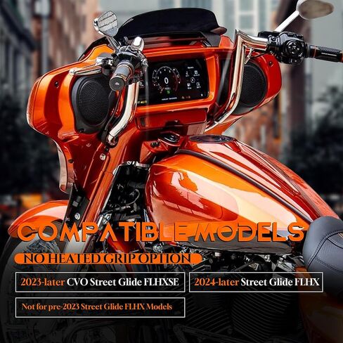1 1/2 بوصة 14 بوصة Rise Street Glide Handlebar 1.5 بوصة Fat Meathook Ape Hanger لـ Harley 2023-up CVO Street Glide FLHXSE & 2024 2025 2026 FLHX سلك مسبق السلك CAN-Bus وسلك TBW، كروم in Kuwait