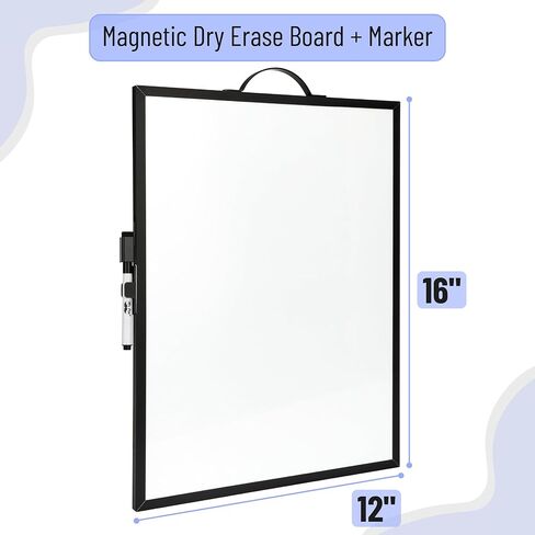 Mr. Pen- Small Magnetic White Board, 16"x12", Double-Sided Magnetic Dry Erase Board with Handle & Dry Erase Marker, Portable Aluminum Frame Whiteboard for Office, Home, Classroom, Studying & Planning in Kuwait