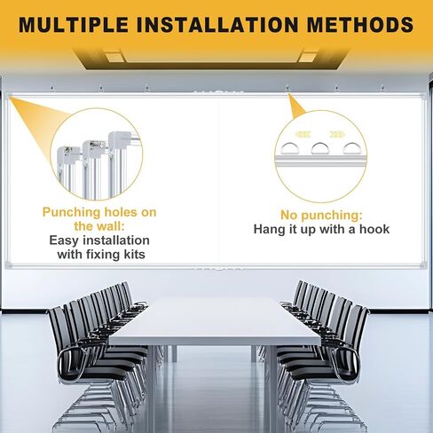 96"X48" Large Magnetic Whiteboard - 8x4 Feet Non-Reflective Coated Surface, Foldable Dry Erase Board, Black Aluminum Frame ，Suitable for Training Rooms and (Professional Accessory Set) in Kuwait