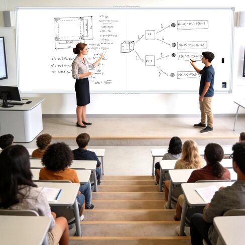 96"X48" Large Magnetic Whiteboard - 8x4 Feet Non-Reflective Coated Surface, Foldable Dry Erase Board, Black Aluminum Frame ，Suitable for Training Rooms and (Professional Accessory Set) in Kuwait