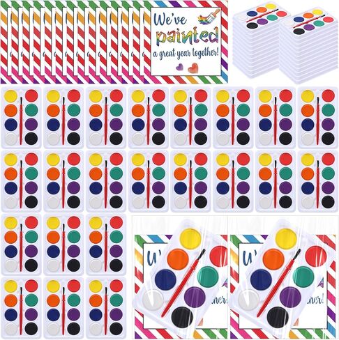 Lounsweer 24 Set End of Year Student Gifts from Teacher 6 Colors Watercolor Painting and Card Set for Preschool Kindergarten Kids Graduation Party Favor Supplies Classroom Exchanges Gift in Saudi Arabia