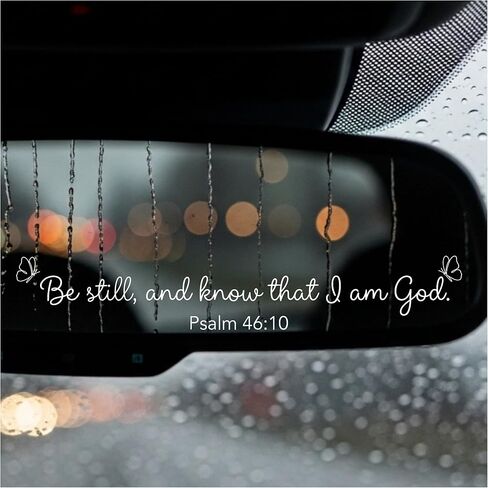قطعتان من ملصق السيارة المسيحية Fear Not for I Am with You - ملصق فينيل آية الكتاب المقدس Isaiah 41:10، ملصق ممتص للصدمات من الكتاب المقدس الملهم على شكل فراشة، هدية الإيمان فوق الخوف للنساء المسيحيات القلق، أسود in Kuwait