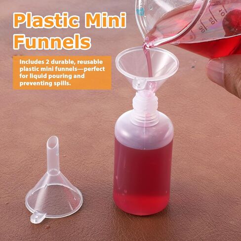 8Pcs Precision Tip Applicator Bottle with 2 Funnel and 14 Multicolor Lids, 30ML/1 OZ Needle Tip Glue Bottles, Glue Dispenser for DIY Quilling Paper Craft Painting in Kuwait