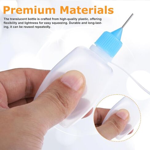8Pcs Precision Tip Applicator Bottle with 2 Funnel and 14 Multicolor Lids, 30ML/1 OZ Needle Tip Glue Bottles, Glue Dispenser for DIY Quilling Paper Craft Painting in Kuwait
