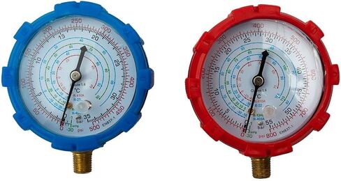 2Pack HVAC Gauge Set For R22 R410A R134A R404A, High Low Pressure Meter With PSI KPA Units, Red 0-800PSI And 0-500PSI Gauges For Conditioner Diagnosis And Maintenance in Kuwait