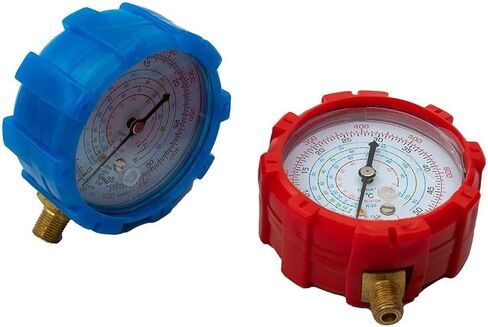 2Pack HVAC Gauge Set For R22 R410A R134A R404A, High Low Pressure Meter With PSI KPA Units, Red 0-800PSI And 0-500PSI Gauges For Conditioner Diagnosis And Maintenance in Kuwait