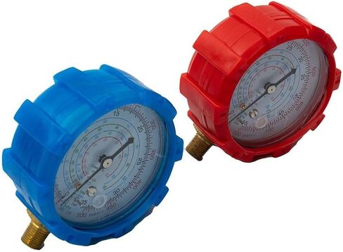 2Pack HVAC Gauge Set For R22 R410A R134A R404A, High Low Pressure Meter With PSI KPA Units, Red 0-800PSI And 0-500PSI Gauges For Conditioner Diagnosis And Maintenance in Kuwait
