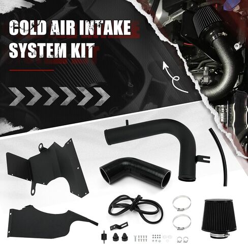 PTNHZ Cold Air Intake System Kit w/Heat Shield Compatible With 2013-2020 Audi A3 Q3 Seat Skoda VW Beetle Golf Jetta Santana EA211 1.2T 1.4T TSI Engine in Kuwait