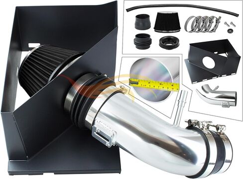 Cold Air Intake System with Heat Shield Kit + Filter Combo BLACK Compatible For 14-18 Ram 2500/3500 6.4L V8 in Kuwait