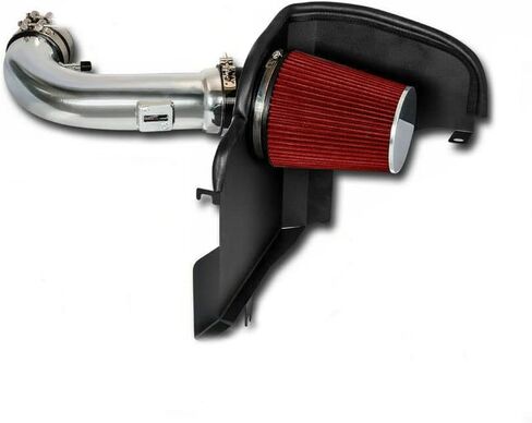 R&L Racing 3.5 "الأحمر الحرارة درع مدخل هواء بارد عدة + فلتر 11-14 لفورد موستانج GT 5.0L V8 in Kuwait