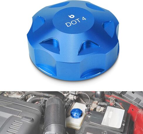 Bevinsee Brake Fluid Cap Compatible with A4 A3 A5 TT Q3 Q5 RS5 Compatible with VW Golf Jetta Polo Tiguan Aluminum 5Q0611349B Red in Kuwait