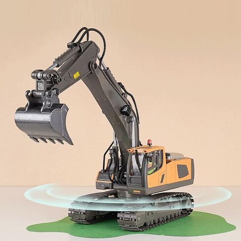 Naroote Remote Control Excavator, Alloy Remote Control Excavator Toy with 2.4GHz, 1200mAh Rechargeable Battery, Movable Arm, Construction Vehicle Toy for Children in Kuwait