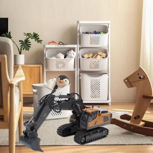 Naroote Remote Control Excavator, Alloy Remote Control Excavator Toy with 2.4GHz, 1200mAh Rechargeable Battery, Movable Arm, Construction Vehicle Toy for Children in Kuwait