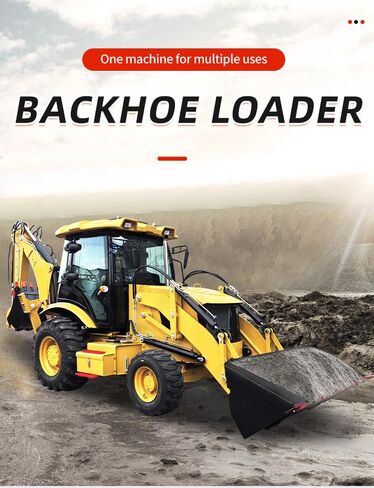 Towable Compact Backhoe Loader with Hydraulic Front Loader and Rear Excavator, Mini Loader Backhoe for Farm, Construction and Remote Job Sites in Kuwait
