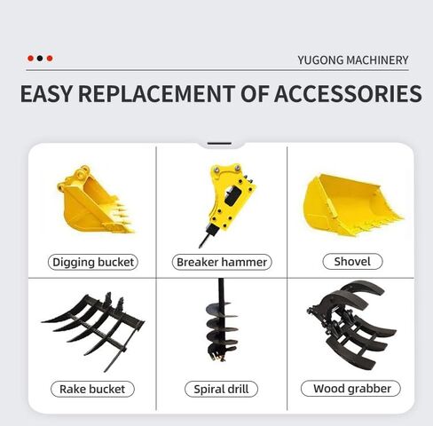 Towable Compact Backhoe Loader with Hydraulic Front Loader and Rear Excavator, Mini Loader Backhoe for Farm, Construction and Remote Job Sites in Kuwait