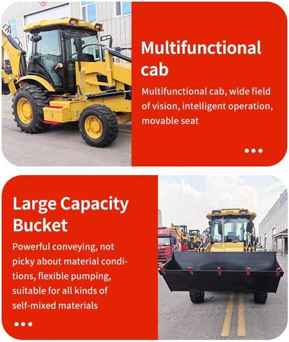 Towable Compact Backhoe Loader with Hydraulic Front Loader and Rear Excavator, Mini Loader Backhoe for Farm, Construction and Remote Job Sites in Kuwait